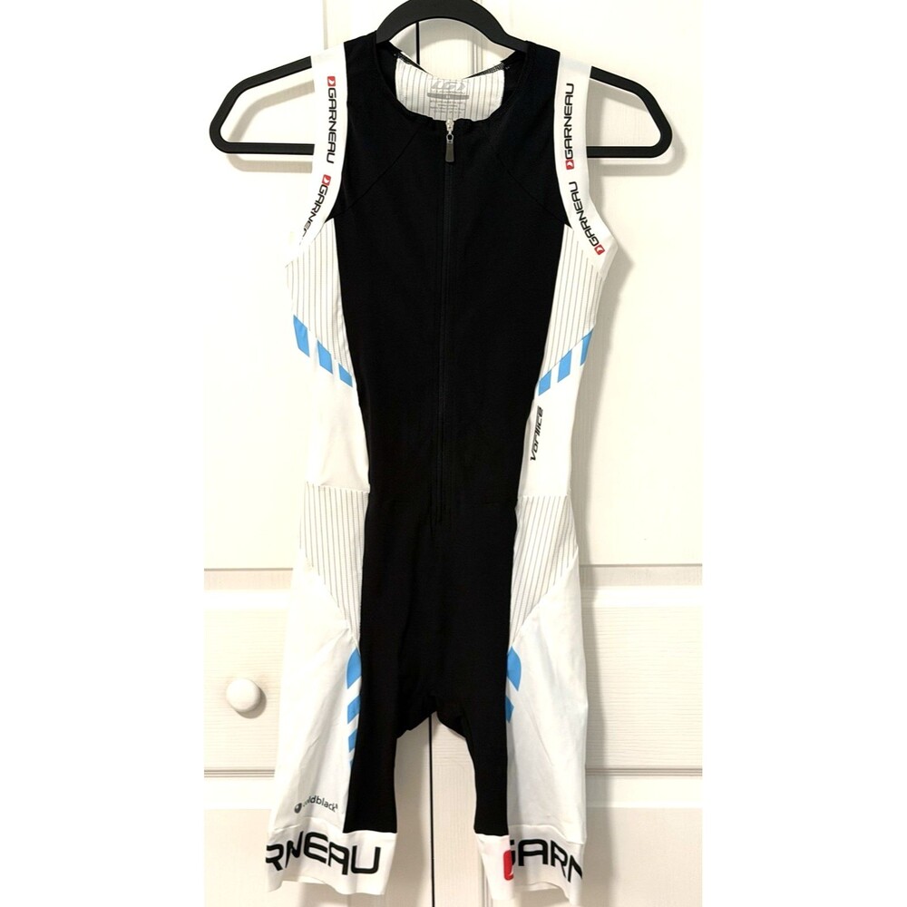NEW Louis Garneau Sz M Women's Triathlon Suit Skinsuit Sleeveless Black White
